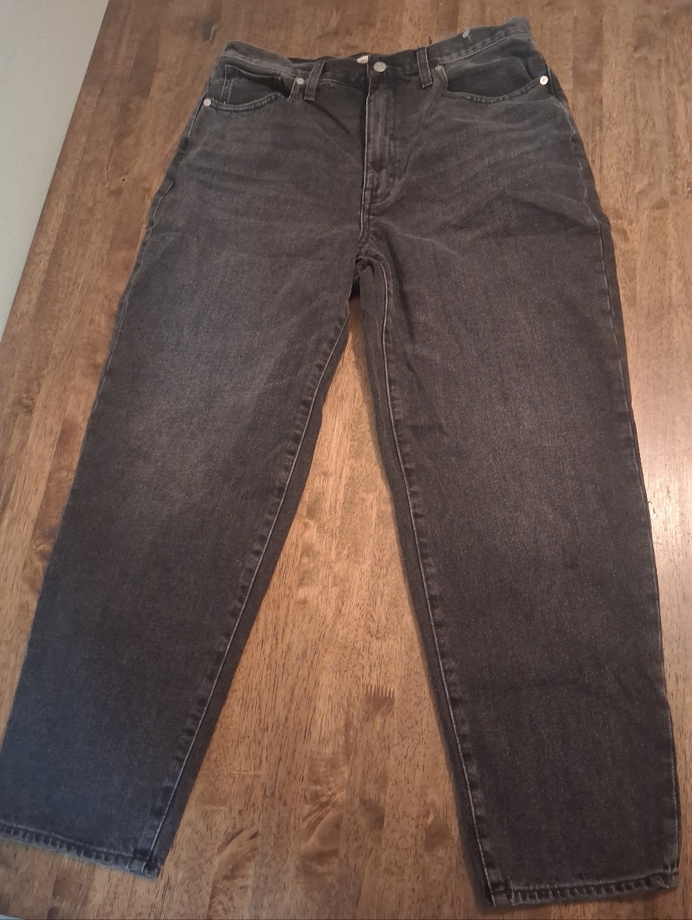 Madewell NWT Black Baggy Tapered Jeans 31